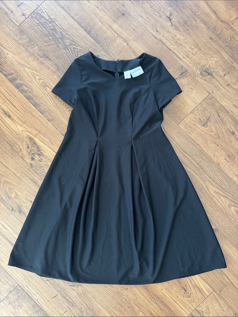 Girls' Black Short-Sleeve Fit & Flare Dress